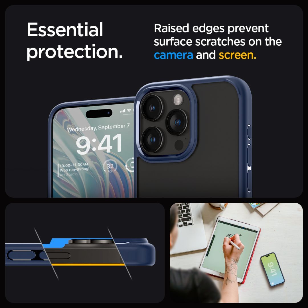 Spigen iPhone 15 Pro Case Ultra Hybrid Navy Blue Spigen iPhone 15 Pro Case Ultra Hybrid Navy Blue