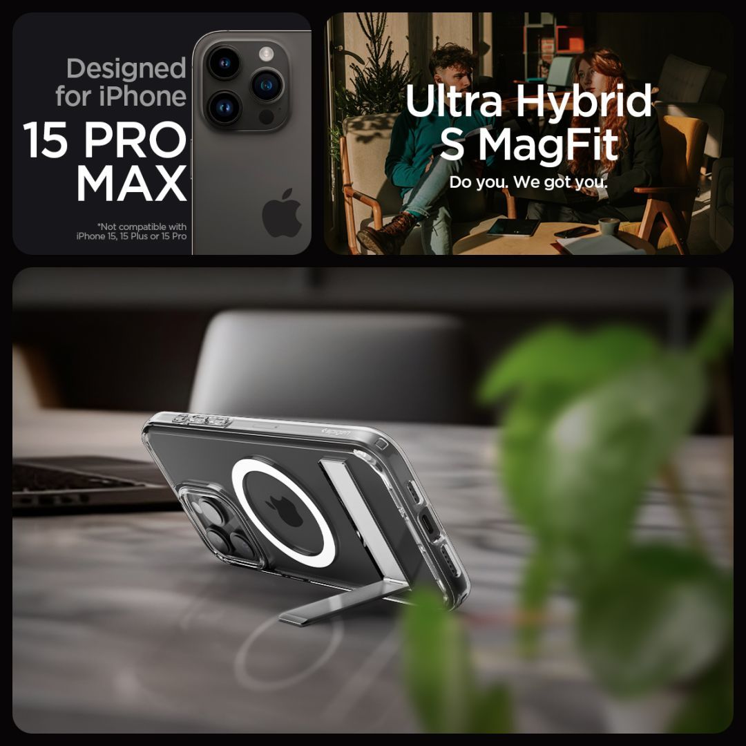 Spigen iPhone 15 Pro Max Case Ultra Hybrid S MagSafe (MagFit) Crystal Clear Spigen iPhone 15 Pro Max Case Ultra Hybrid S MagSafe (MagFit) Crystal Clear