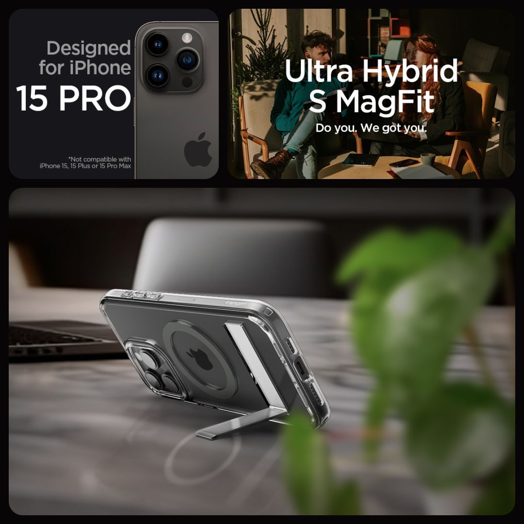 Spigen iPhone 15 Pro Case Ultra Hybrid S MagSafe (MagFit) Graphite Spigen iPhone 15 Pro Case Ultra Hybrid S MagSafe (MagFit) Graphite