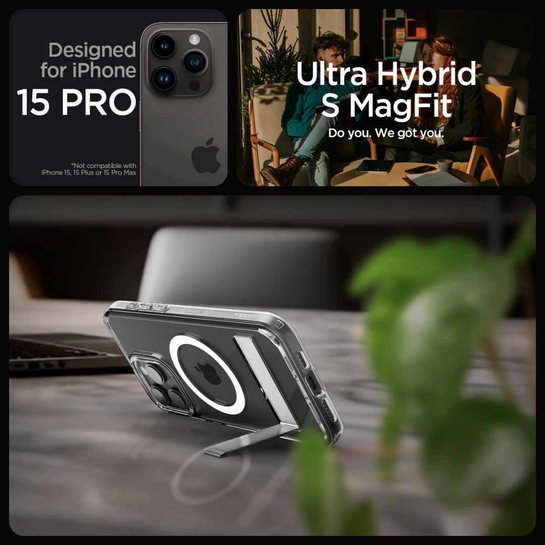 Spigen iPhone 15 Pro Case Ultra Hybrid S MagSafe (MagFit) Crystal Clear Spigen iPhone 15 Pro Case Ultra Hybrid S MagSafe (MagFit) Crystal Clear