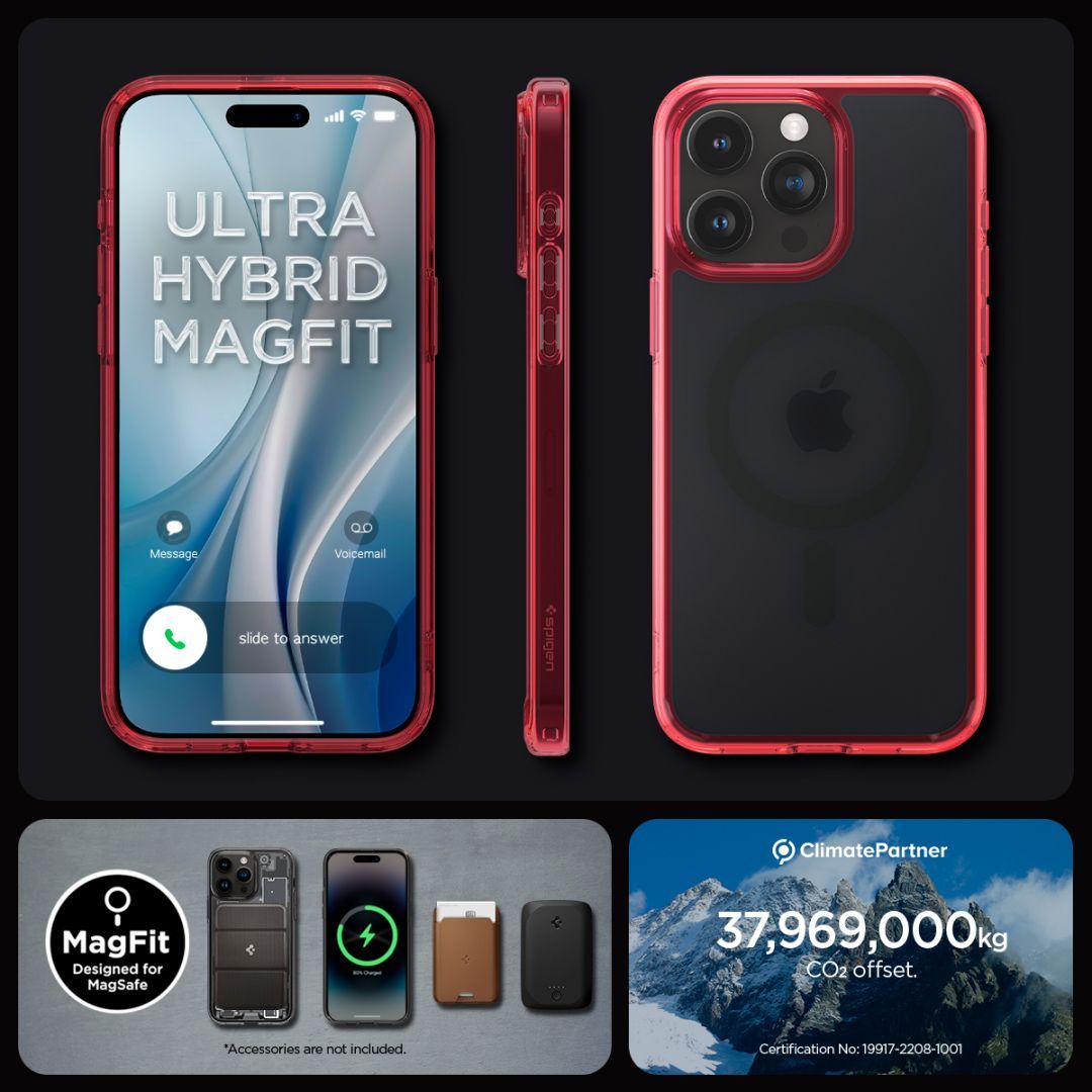 Spigen iPhone 15 Pro Case Ultra Hybrid MagSafe (MagFit) Frost Deep Red Spigen iPhone 15 Pro Case Ultra Hybrid MagSafe (MagFit) Frost Deep Red