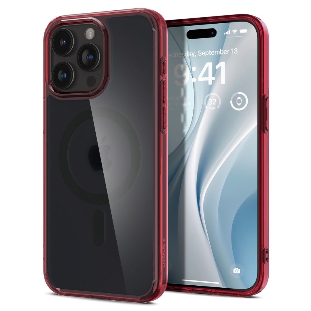 Spigen iPhone 15 Pro Max Case Ultra Hybrid MagSafe (MagFit) Frost Deep Red Spigen iPhone 15 Pro Max Case Ultra Hybrid MagSafe (MagFit) Frost Deep Red