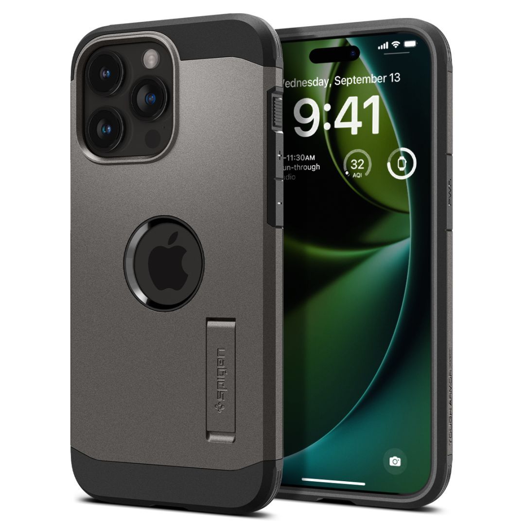 Spigen iPhone 15 Pro Max Case Tough Armor MagSafe (MagFit) Gunmetal Spigen iPhone 15 Pro Max Case Tough Armor MagSafe (MagFit) Gunmetal