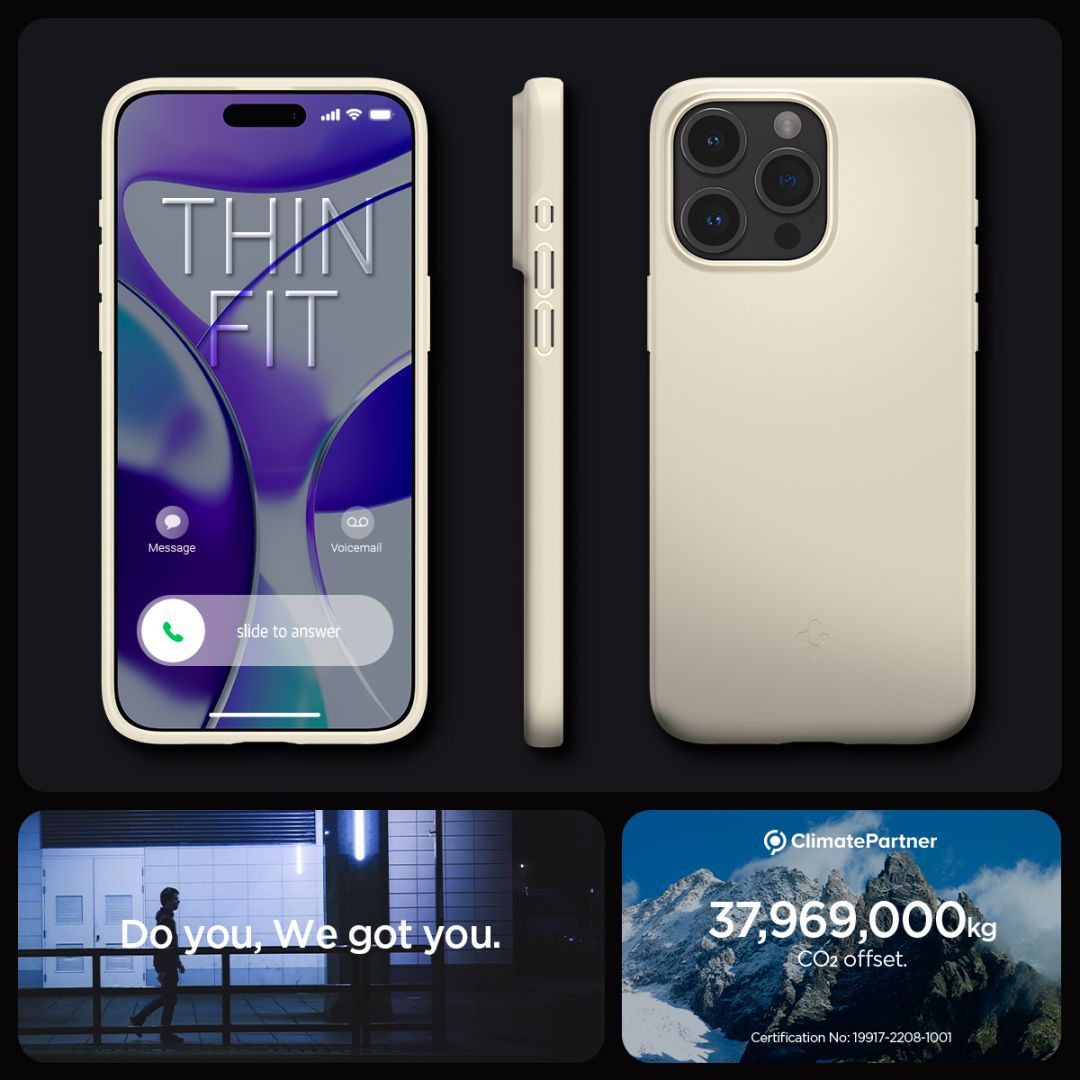 Spigen iPhone 15 Pro Case Thin Fit Mute Beige Spigen iPhone 15 Pro Case Thin Fit Mute Beige