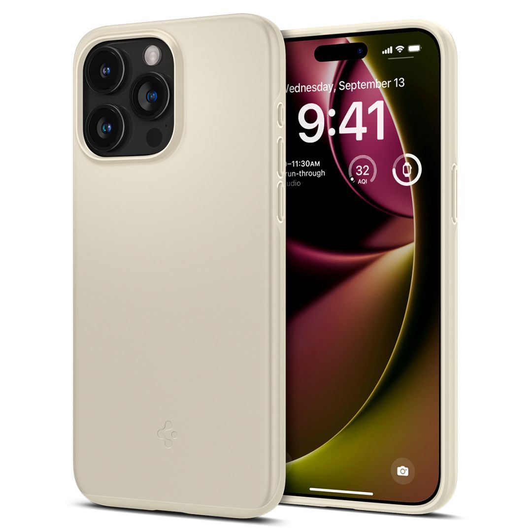 Spigen iPhone 15 Pro Case Thin Fit Mute Beige Spigen iPhone 15 Pro Case Thin Fit Mute Beige