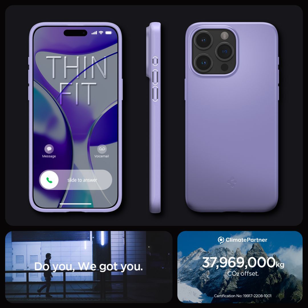 Spigen iPhone 15 Case Thin Fit Iris Purple Spigen iPhone 15 Case Thin Fit Iris Purple