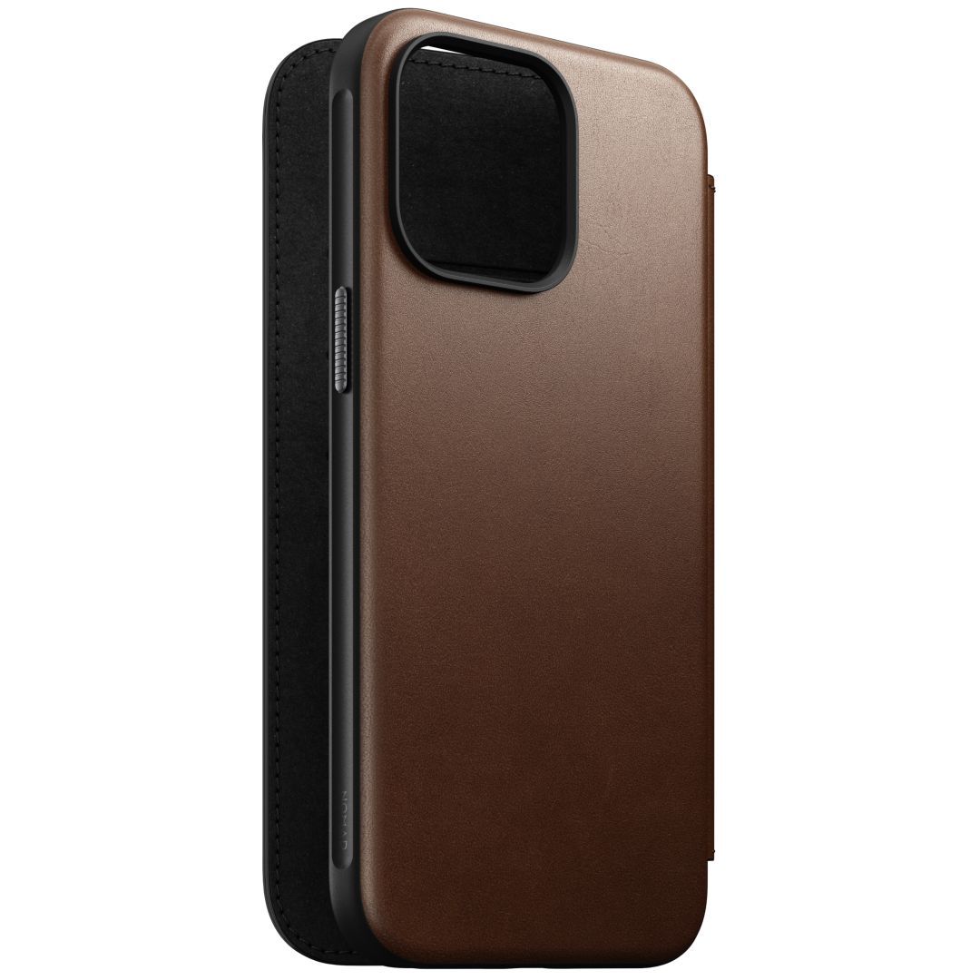 Nomad iPhone 15 Pro Max Modern Leather Folio Brown