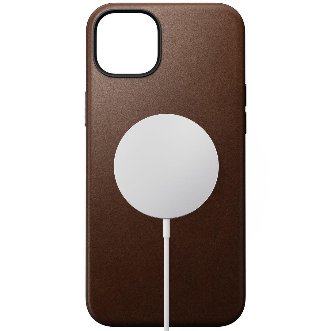 Nomad iPhone 15 Plus Modern Leather Case Rustic Brown