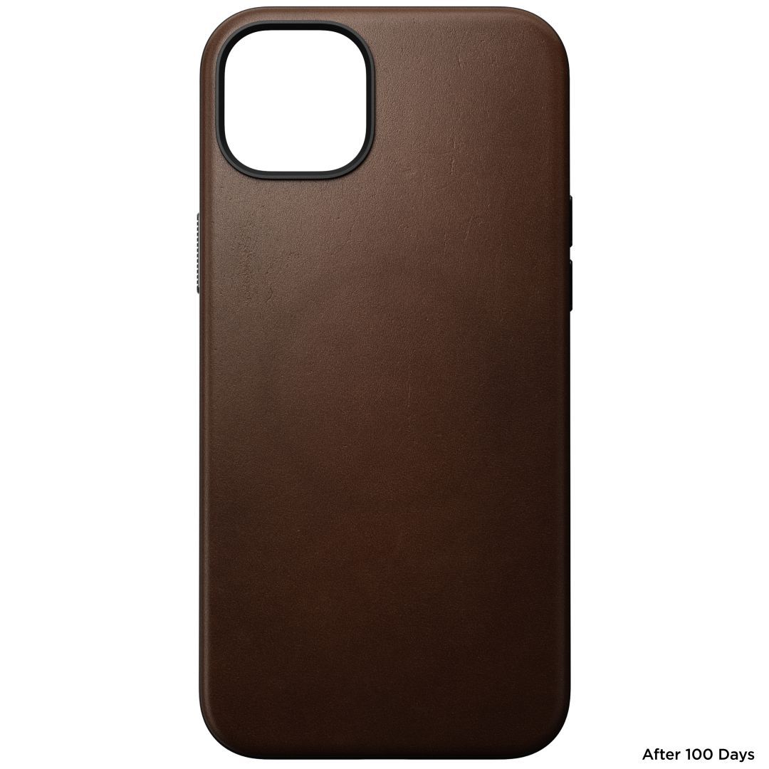 Nomad iPhone 15 Plus Modern Leather Case Rustic Brown