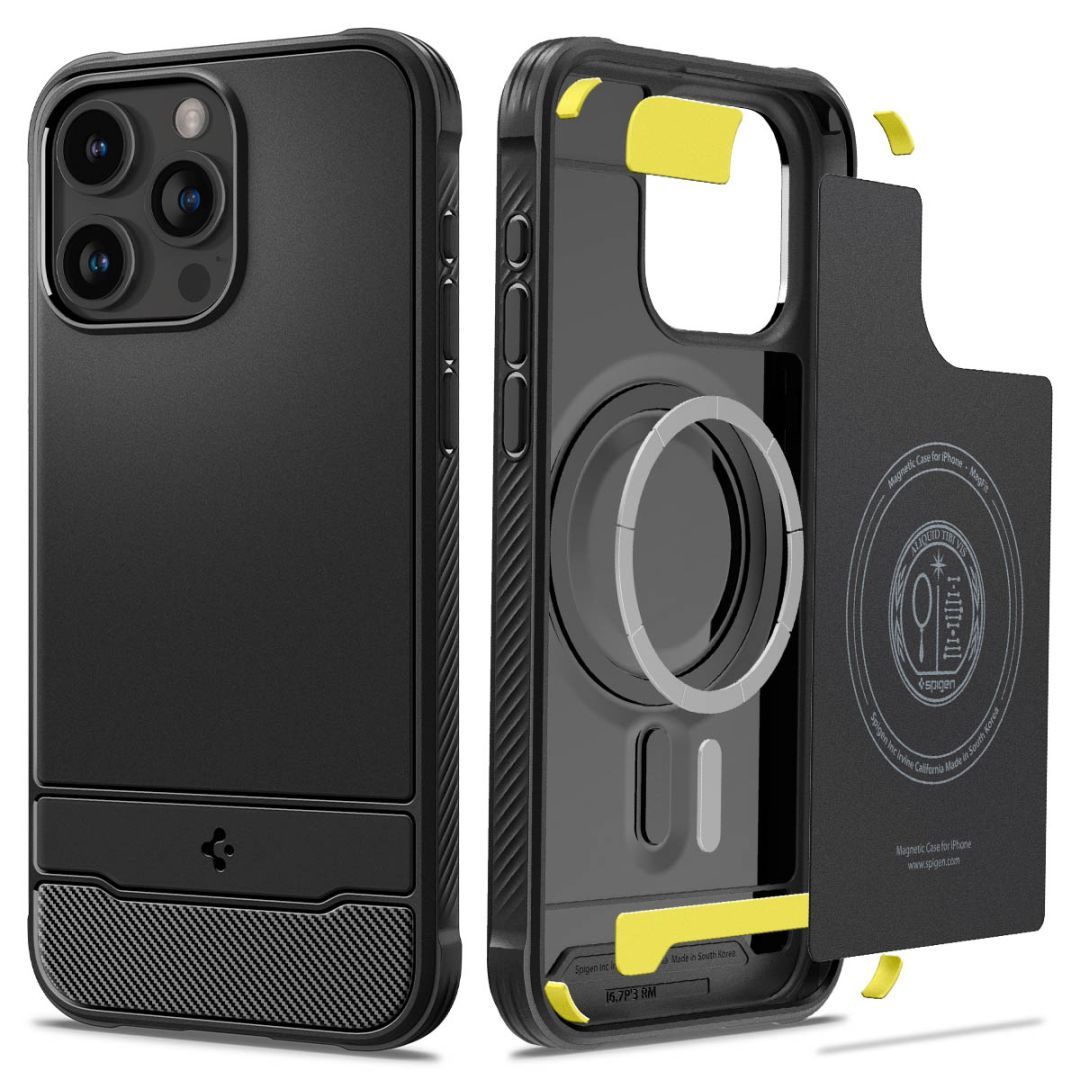 Spigen iPhone 15 Pro Max Case Rugged Armor (MagFit) Matte Black Spigen iPhone 15 Pro Max Case Rugged Armor (MagFit) Matte Black