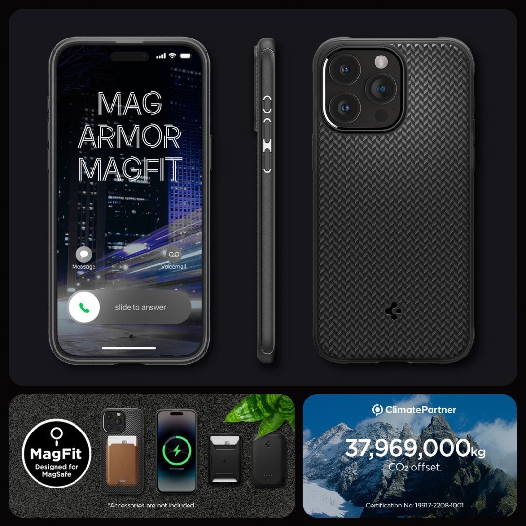 Spigen iPhone 15 Pro Max Case Mag Armor (MagFit) Matte Black Spigen iPhone 15 Pro Max Case Mag Armor (MagFit) Matte Black