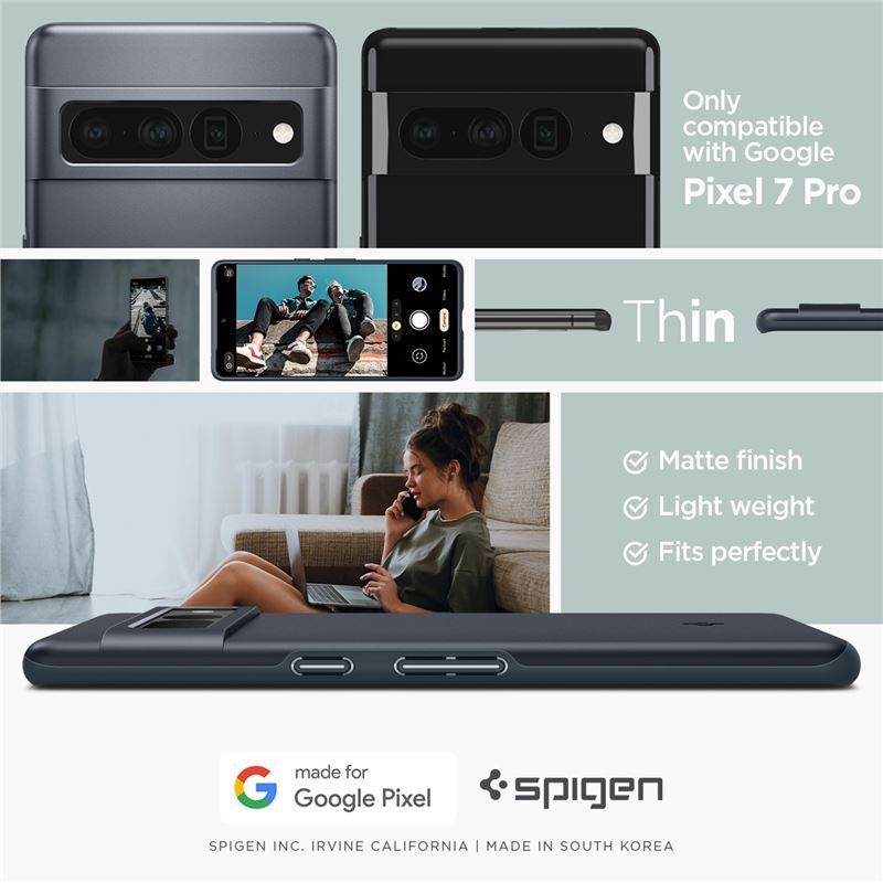 Spigen Thin Fit, metal slate - Google Pixel 7 Pro Spigen Thin Fit, metal slate - Google Pixel 7 Pro