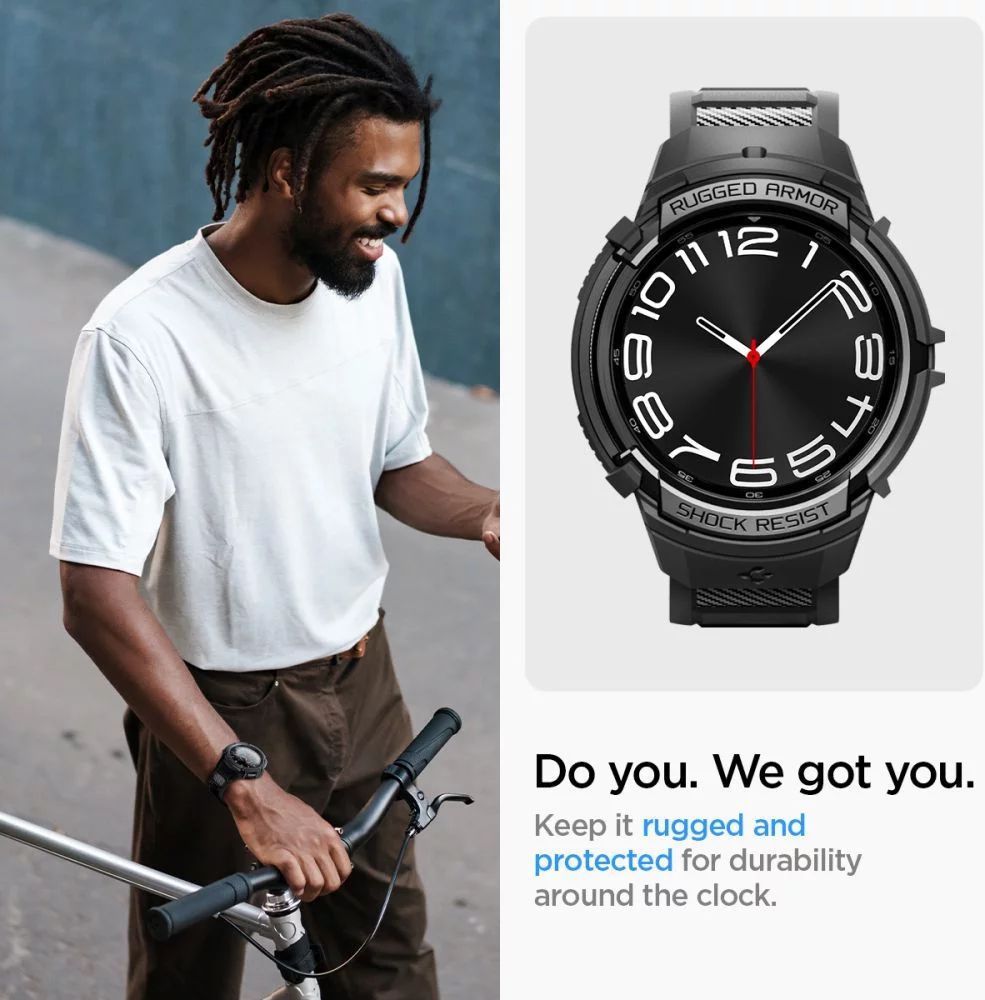 Spigen Rugged Armor Pro for Samsung Galaxy Watch6 Classic 47mm Black Spigen Rugged Armor Pro for Samsung Galaxy Watch6 Classic 47mm Black