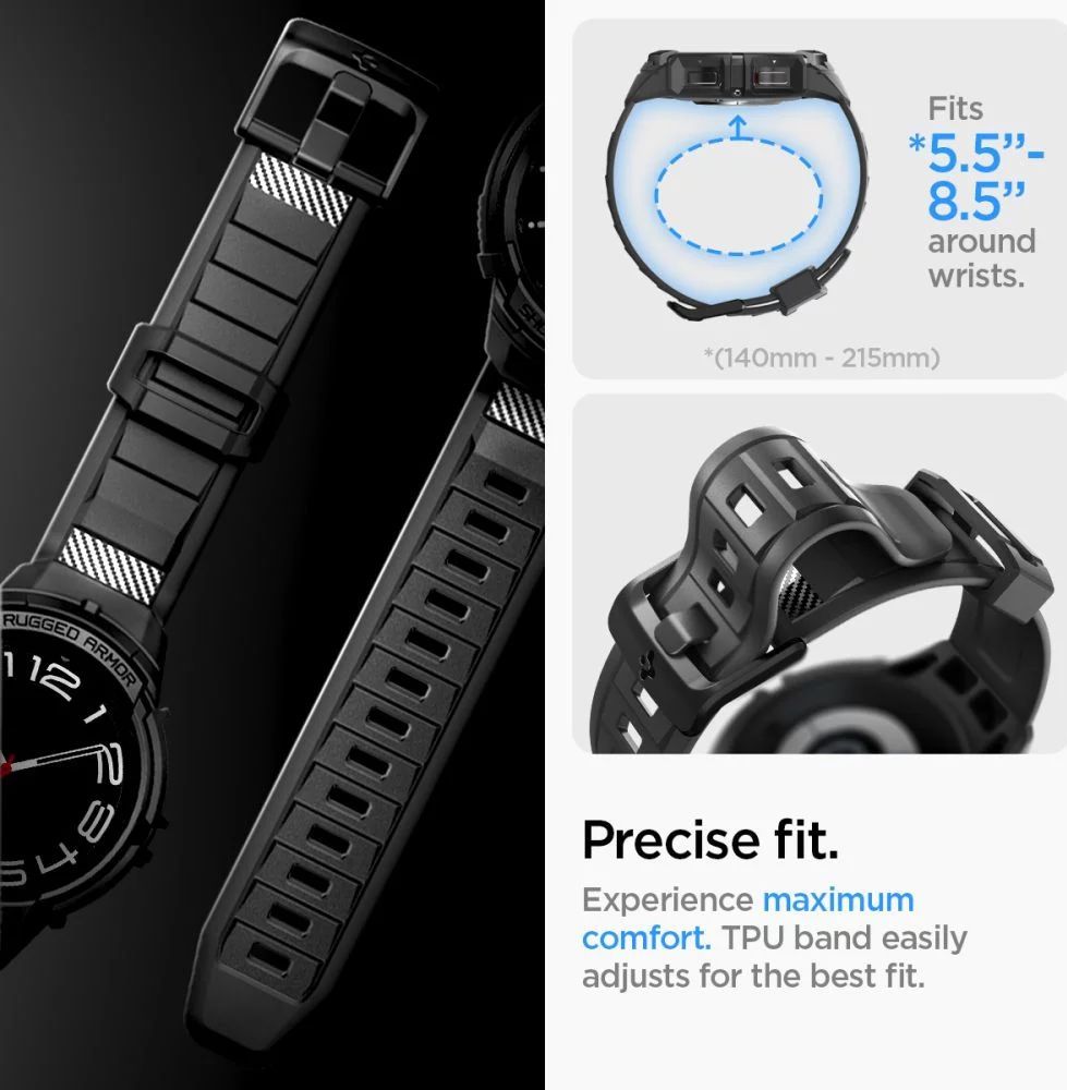 Spigen Rugged Armor Pro for Samsung Galaxy Watch6 Classic 47mm Black Spigen Rugged Armor Pro for Samsung Galaxy Watch6 Classic 47mm Black