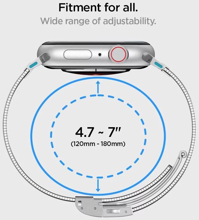 Spigen Sleek Link for Apple Watch 49mm/45mm/44mm/42mm Silver Spigen Sleek Link for Apple Watch 49mm/45mm/44mm/42mm Silver