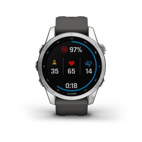 Garmin fenix 7S Silver with Graphite Band