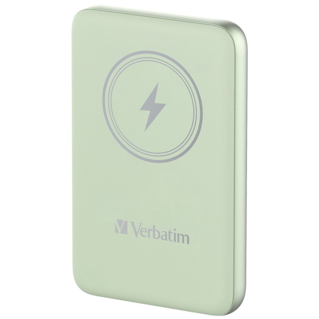 Verbatim Charge 'n' Go Magnetic Wireless 10000mAh PowerBank Green Verbatim Charge 'n' Go Magnetic Wireless 10000mAh PowerBank Green