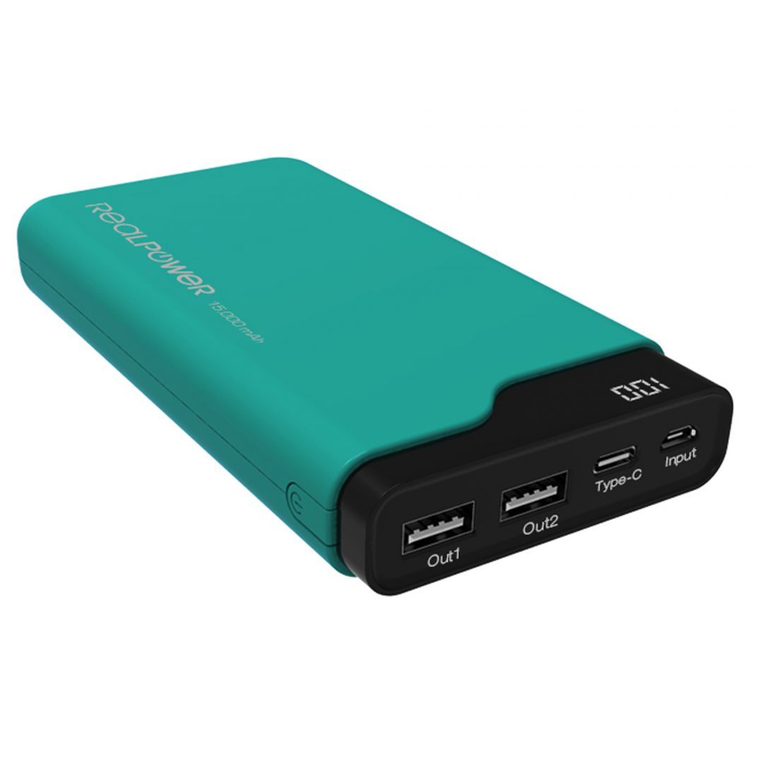 Realpower PB-15000C 15000mAh Green