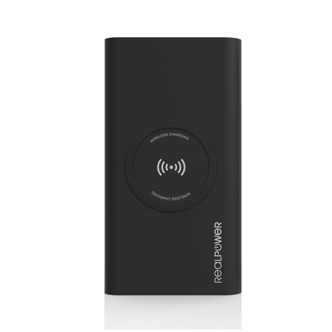 Realpower PB-8000 Wireless 8000mAh PowerBank Black