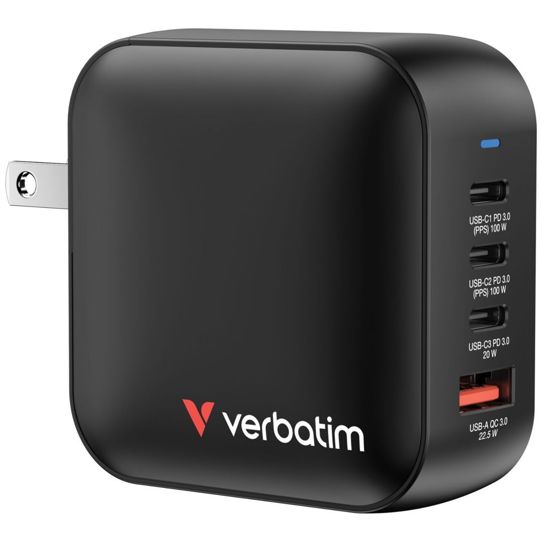 Verbatim Mini GaN Wall Charger 100W 4 Port Black Verbatim Mini GaN Wall Charger 100W 4 Port Black