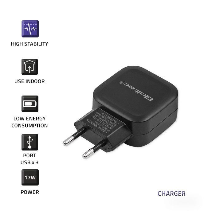 Qoltec 17W Mobile Device Charger Black