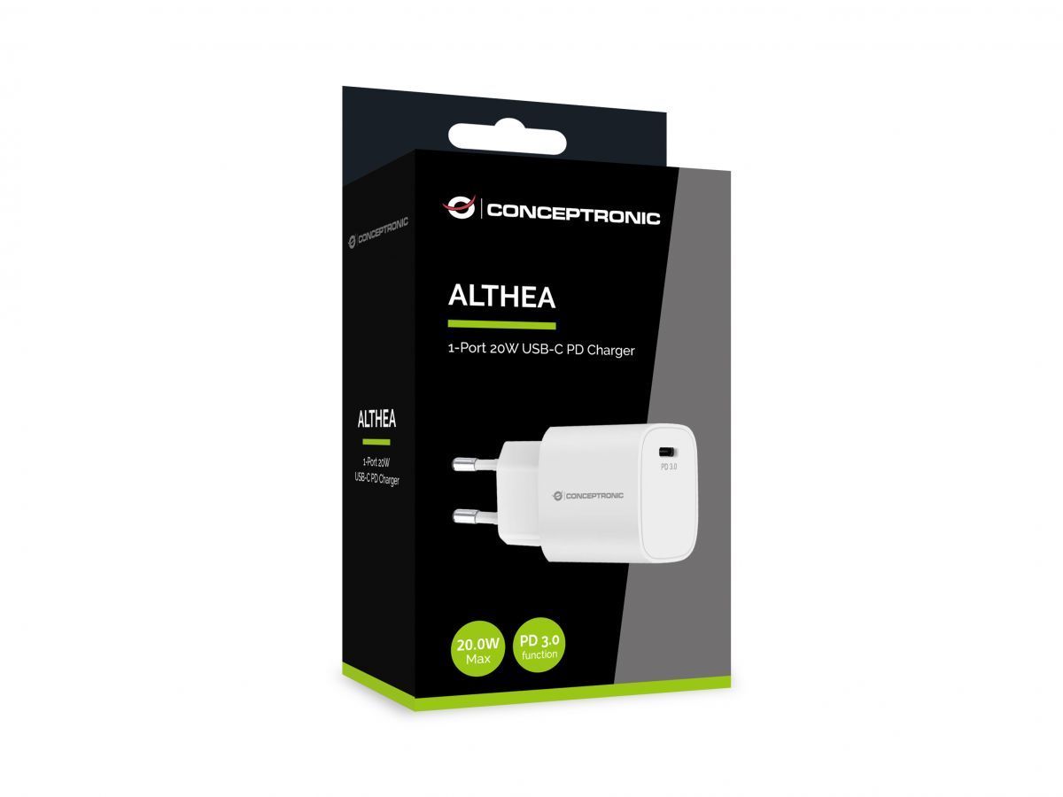 Conceptronic ALTHEA14W 1-Port 20W USB-C Charger White