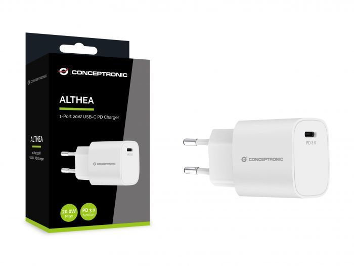 Conceptronic ALTHEA14W 1-Port 20W USB-C Charger White