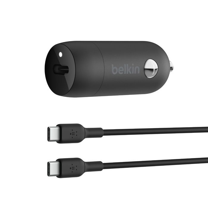 Belkin BoostCharge 30W USB-C Car Charger + USB-C to USB-C cable 1m Black Belkin BoostCharge 30W USB-C Car Charger + USB-C to USB-C cable 1m Black
