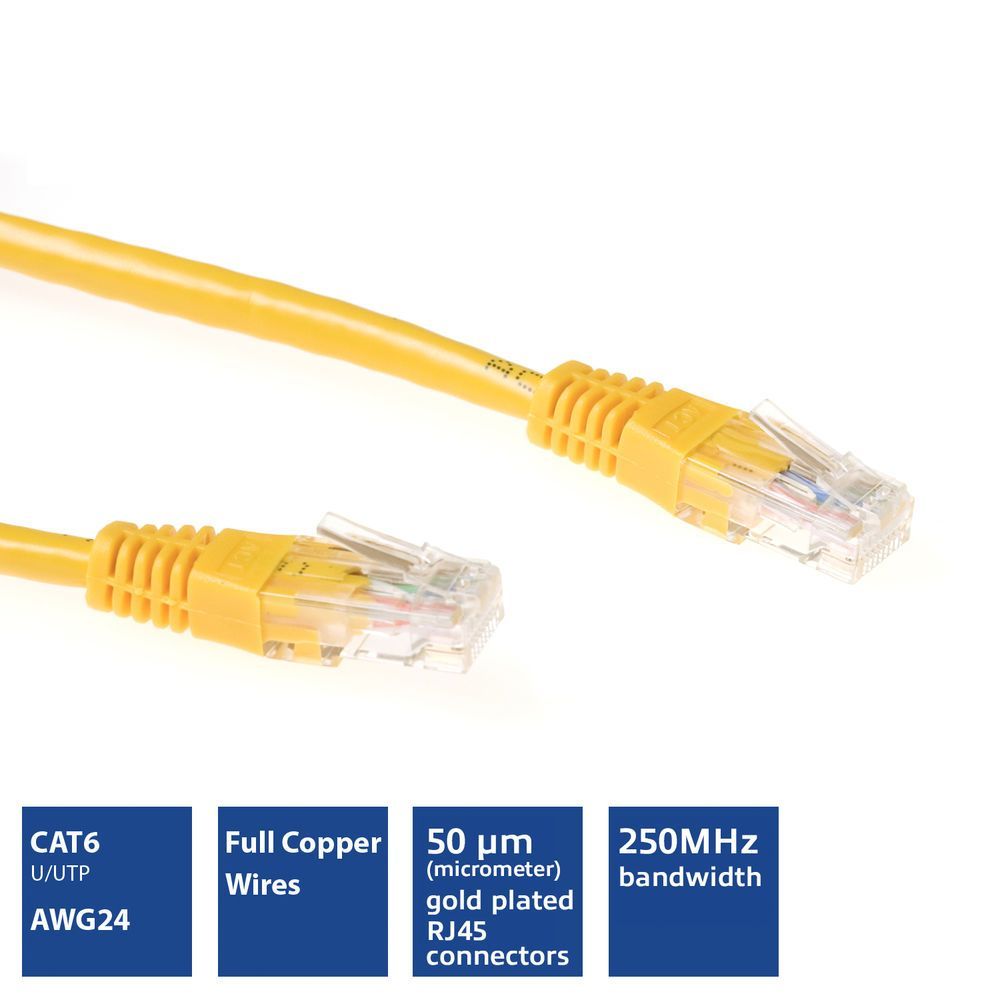 ACT CAT6 U-UTP Patch Cable 15m Yellow ACT CAT6 U-UTP Patch Cable 15m Yellow