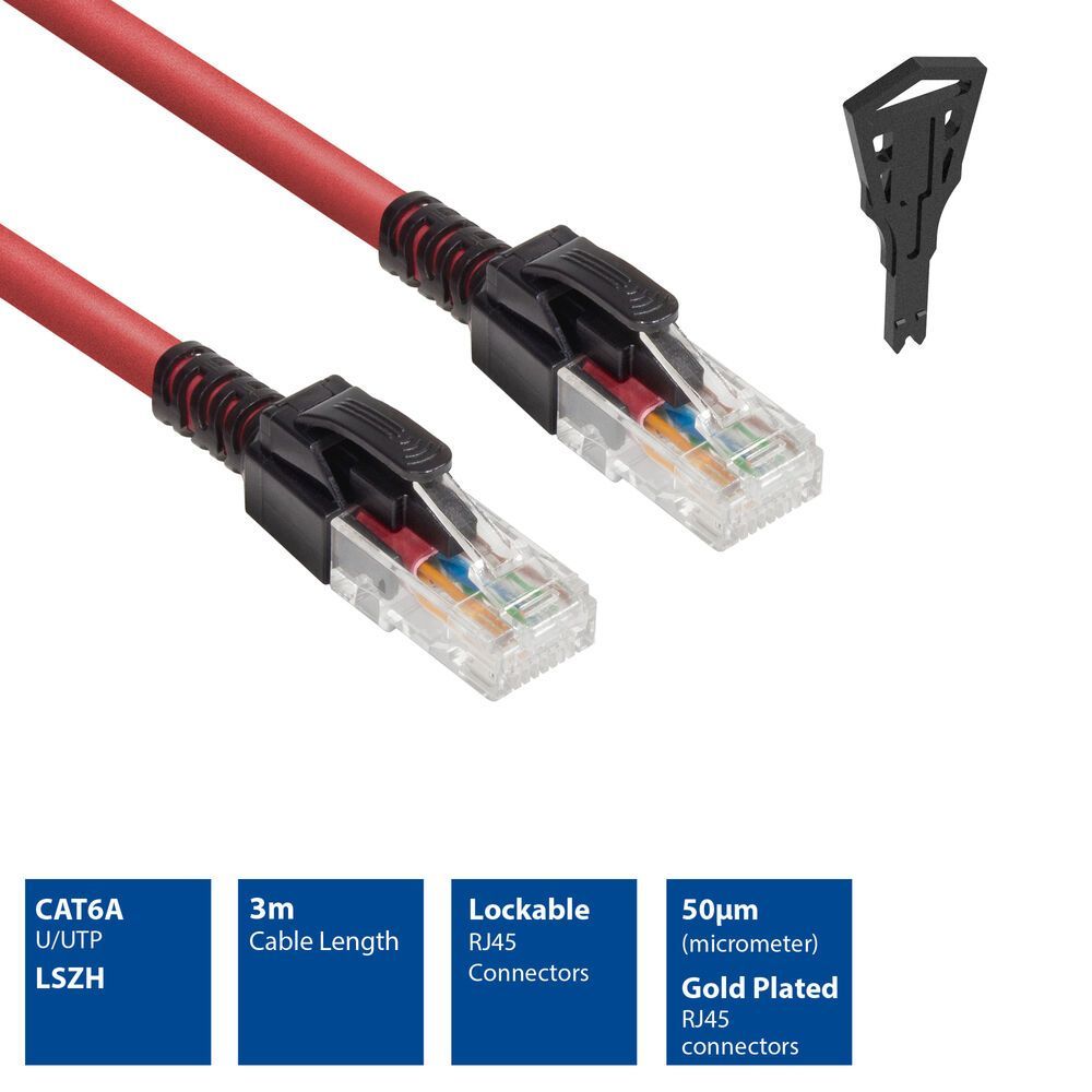 ACT CAT6A U-UTP Patch Cable 3m Red ACT CAT6A U-UTP Patch Cable 3m Red