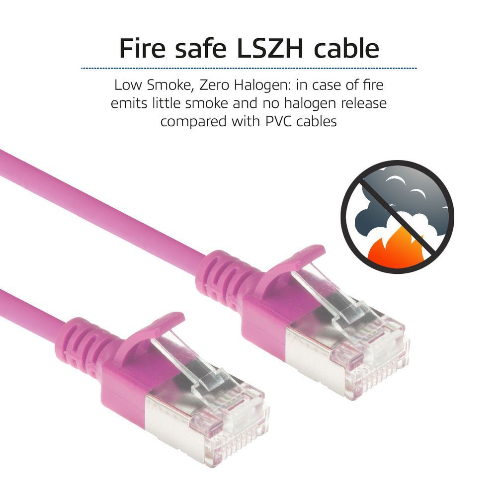 ACT CAT6A U-FTP Patch Cable 1m Pink ACT CAT6A U-FTP Patch Cable 1m Pink