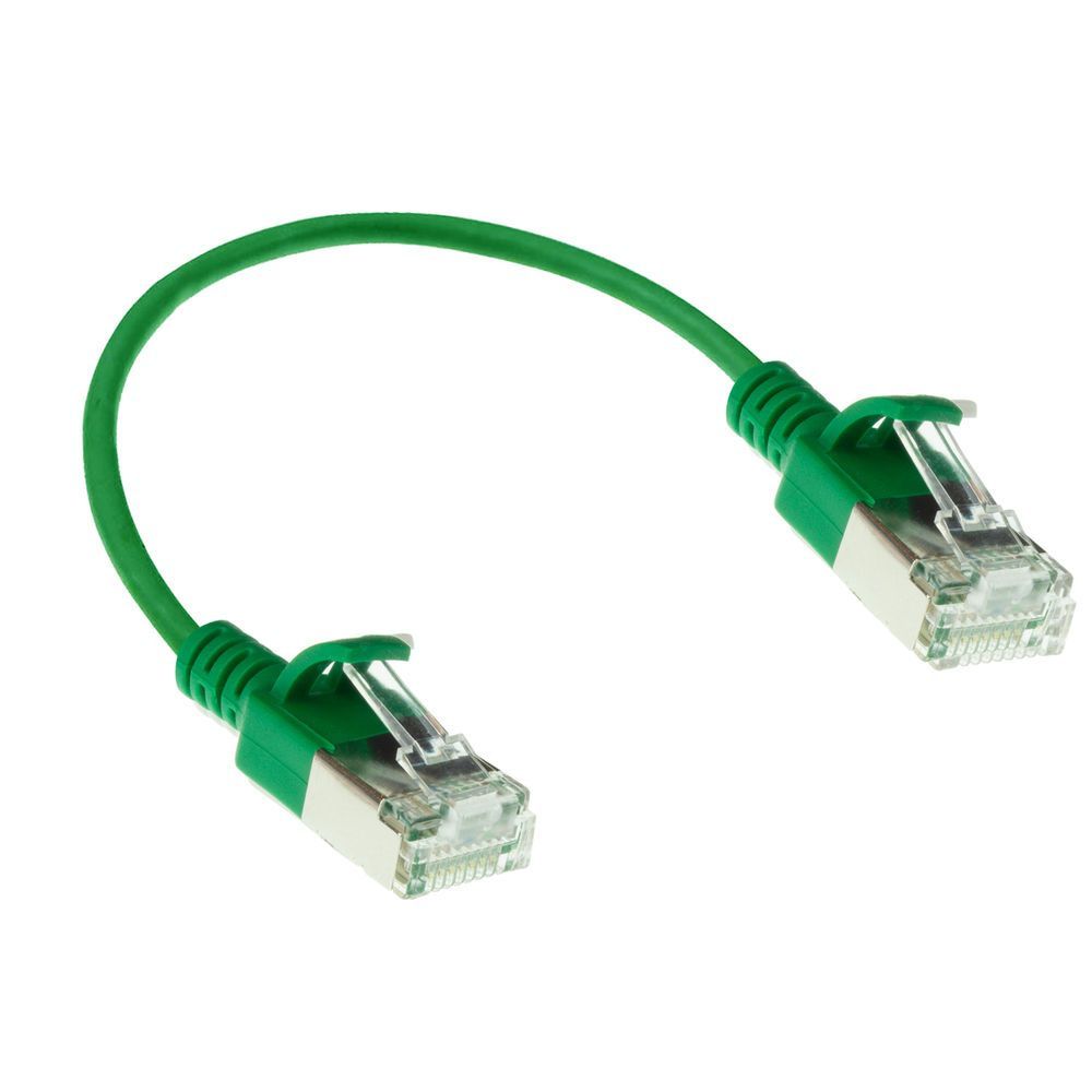 ACT CAT6A U-FTP Patch Cable 0,15m Green ACT CAT6A U-FTP Patch Cable 0,15m Green