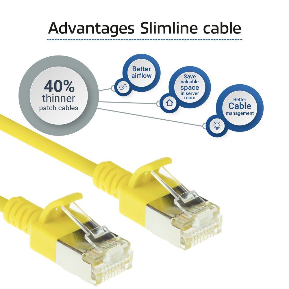 ACT CAT6A U-FTP Patch Cable 0,15m Yellow ACT CAT6A U-FTP Patch Cable 0,15m Yellow