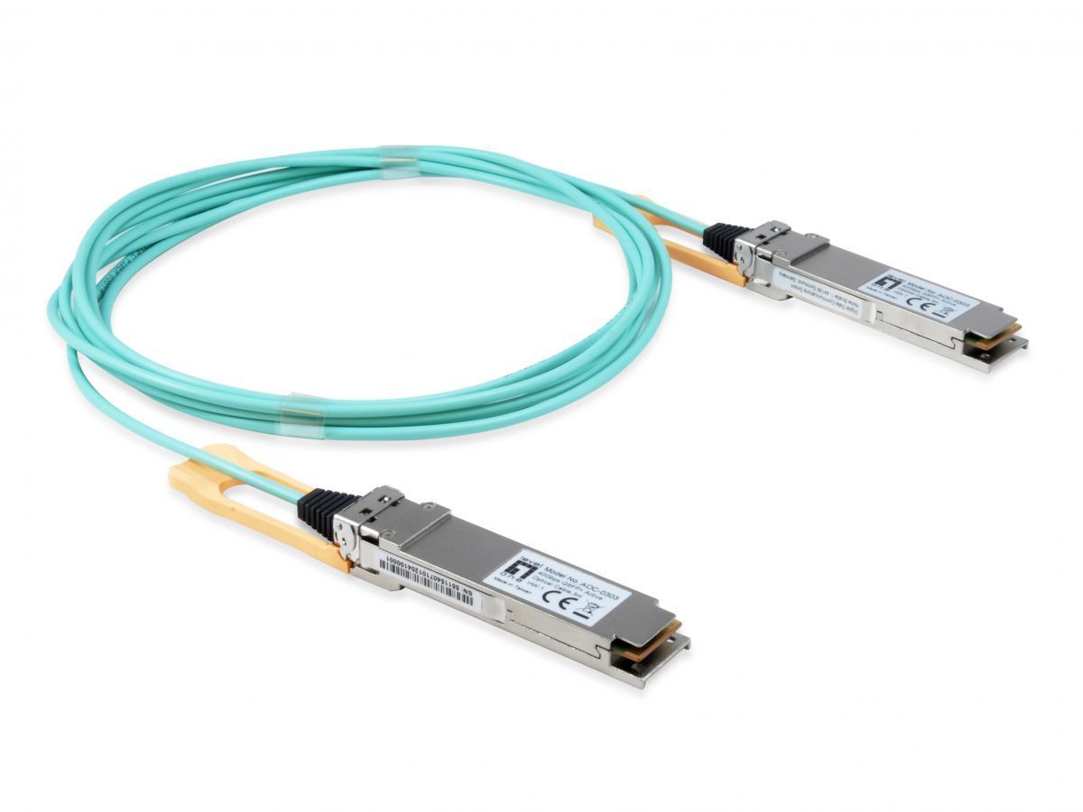 LevelOne AOC-0503 100Gbps QSFP28 Active Optical Cable 3m LevelOne AOC-0503 100Gbps QSFP28 Active Optical Cable 3m