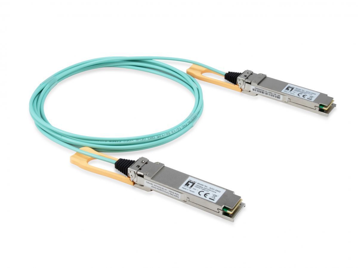 LevelOne AOC-0502 100Gbps QSFP28 Active Optical Cable 2m LevelOne AOC-0502 100Gbps QSFP28 Active Optical Cable 2m
