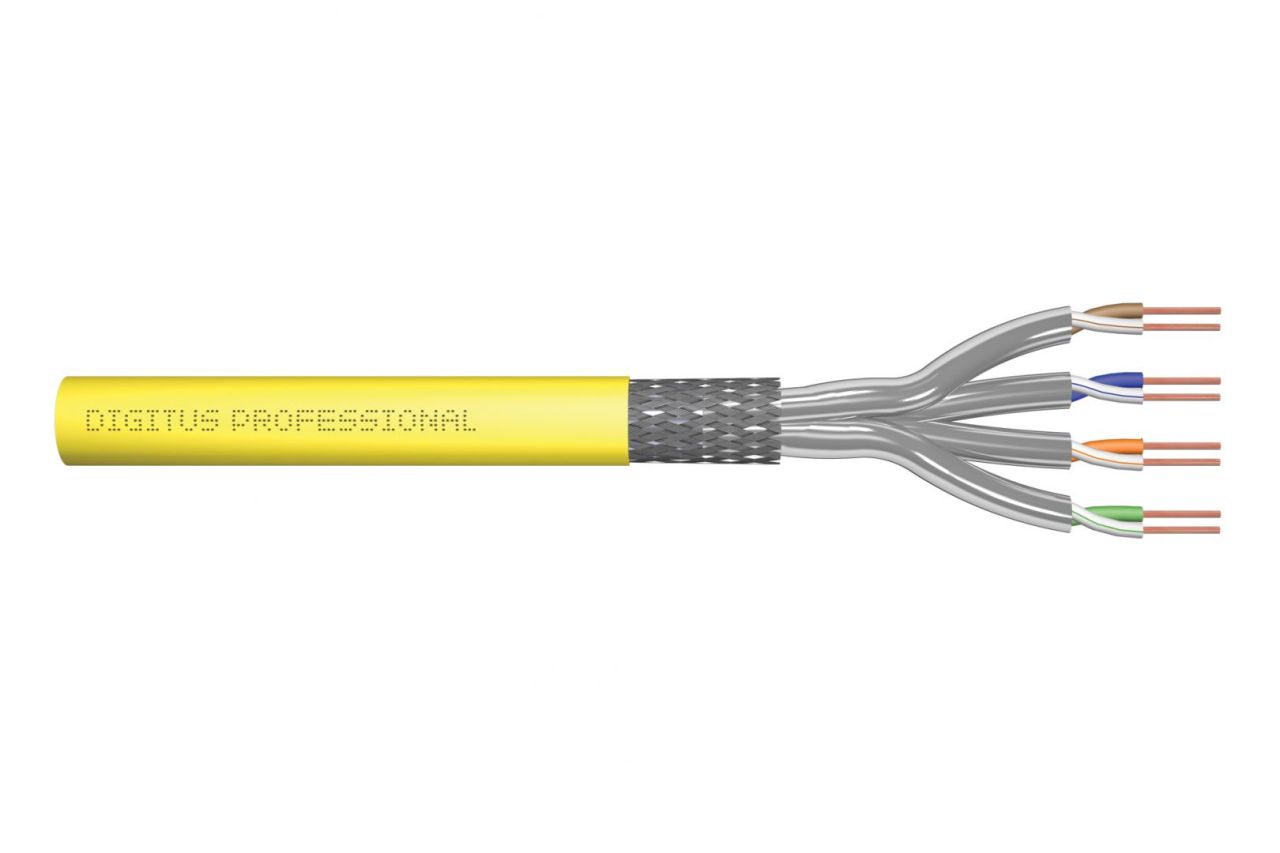 Digitus CAT7A S-FTP Installation cable 100m Yellow Digitus CAT7A S-FTP Installation cable 100m Yellow
