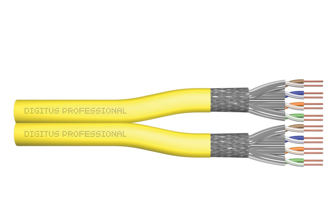 Digitus CAT7A S-FTP Installation Cable 500m Yellow Digitus CAT7A S-FTP Installation Cable 500m Yellow