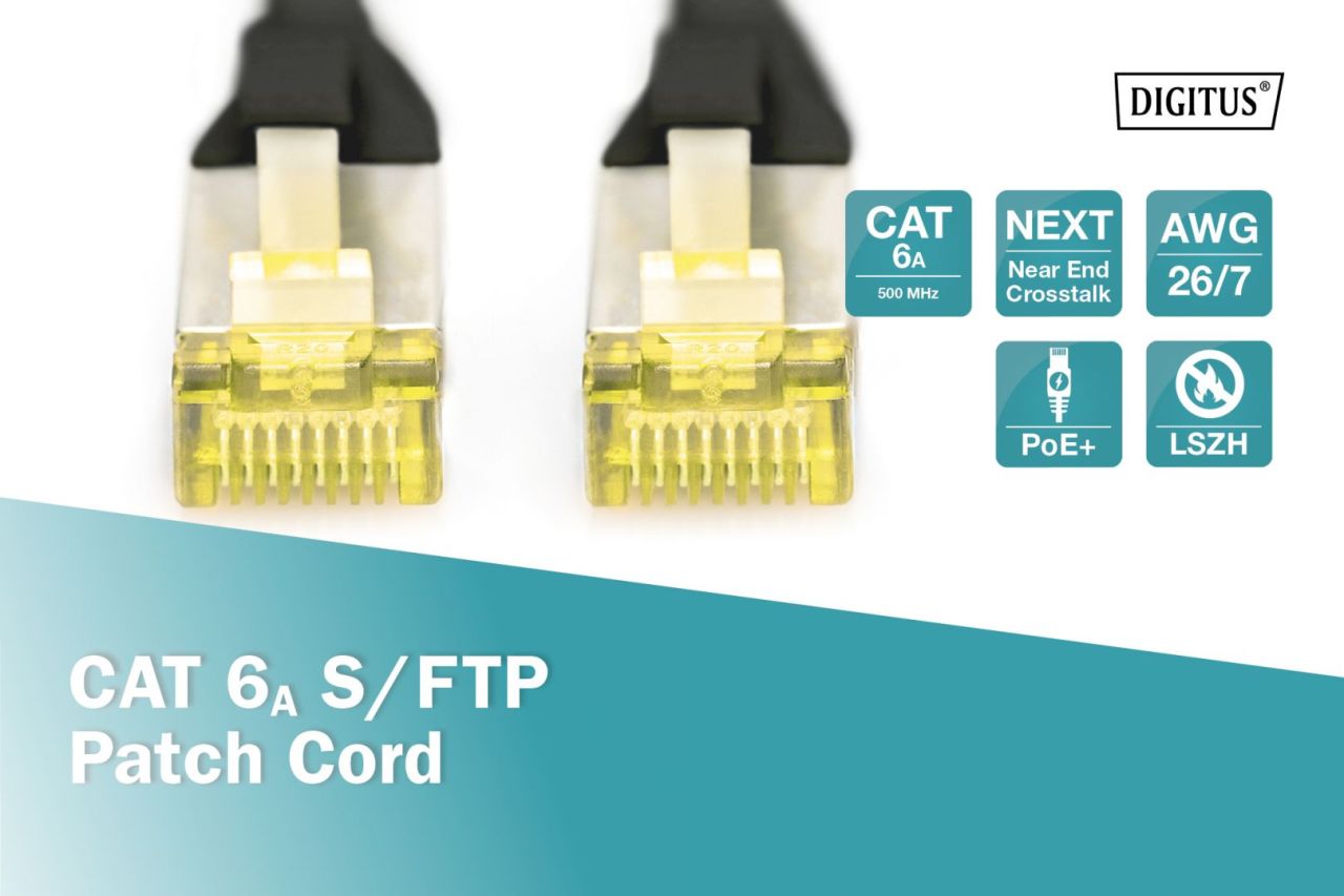 Digitus CAT6A S-FTP Patch Cable 2m Black Digitus CAT6A S-FTP Patch Cable 2m Black