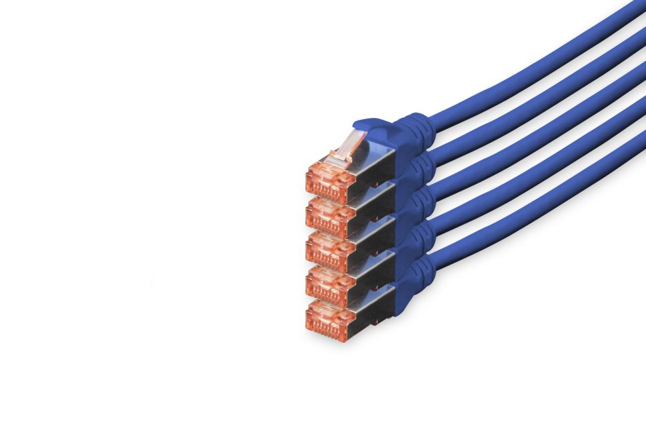 Digitus CAT6 S-FTP Patch Cable 10m Blue (5db) Digitus CAT6 S-FTP Patch Cable 10m Blue (5db)
