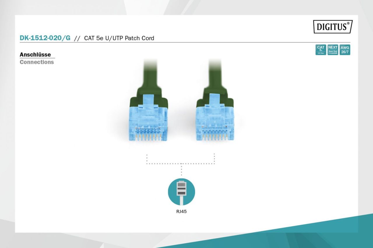 Digitus CAT5e U-UTP Patch Cable 2m Green