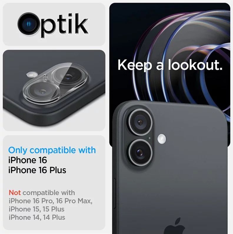 Spigen Glass tR Optik 2 Pack iPhone 16/16 Plus Crystal Clear Spigen Glass tR Optik 2 Pack iPhone 16/16 Plus Crystal Clear