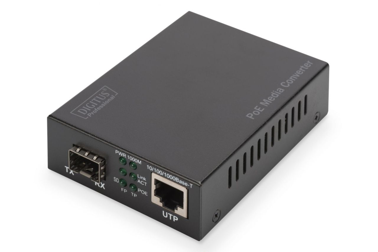 Digitus Gigabit Ethernet PoE+ SFP Media Converter