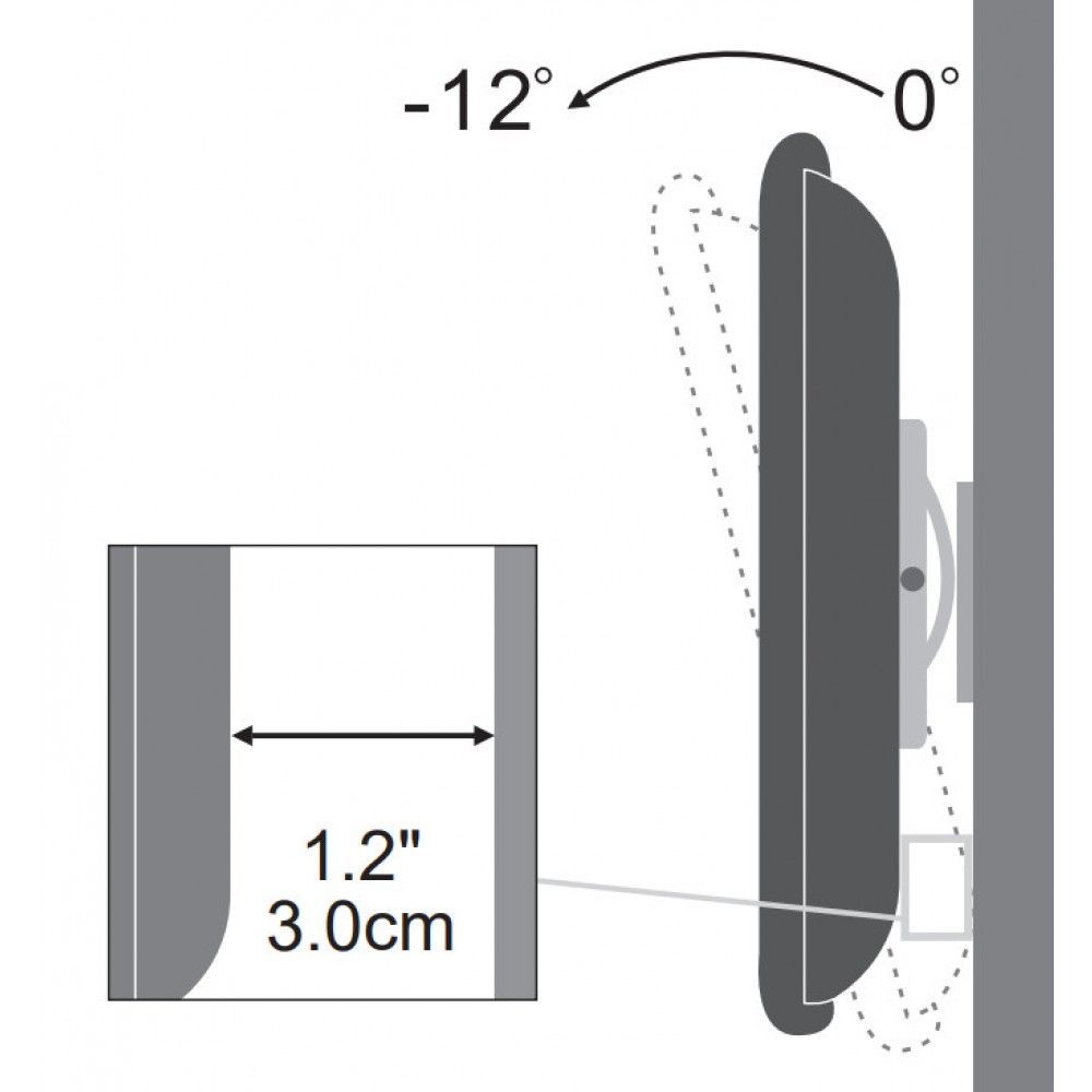 TECHLY 13"-30" Tilt Wall Support for TV Black