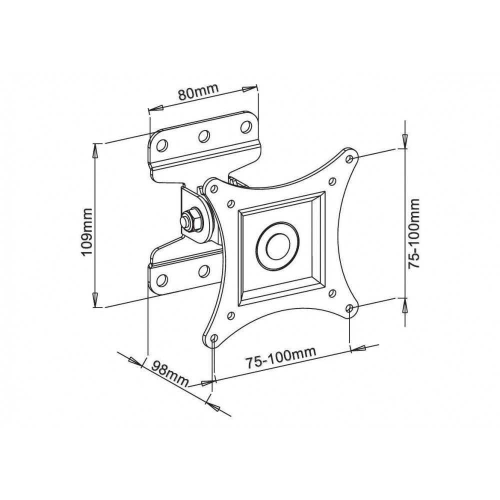 TECHLY 13"-30" Wall Support for LCD LED Full Motion White