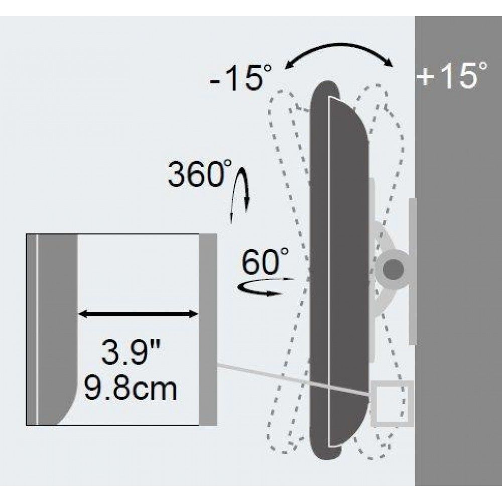 TECHLY 13"-30" Wall Support for LCD LED Full Motion White