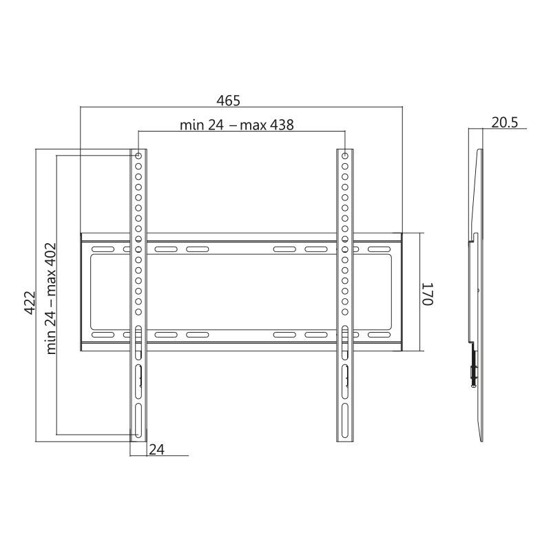 Logilink BP0036 32"-55" TV Wall Mount Fixed Black