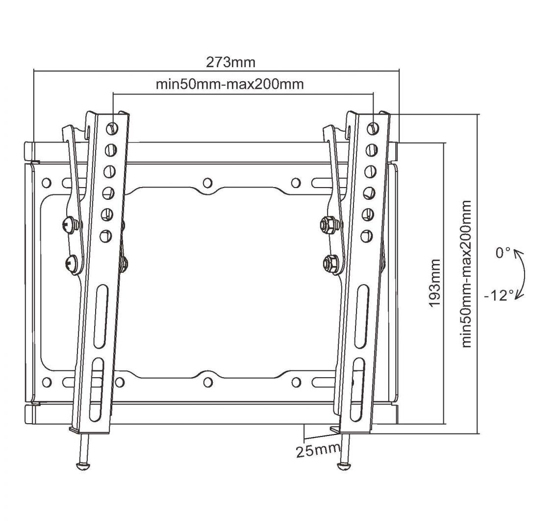 EQuip 23"-43" Tilt TV Wall Mount Bracket Black