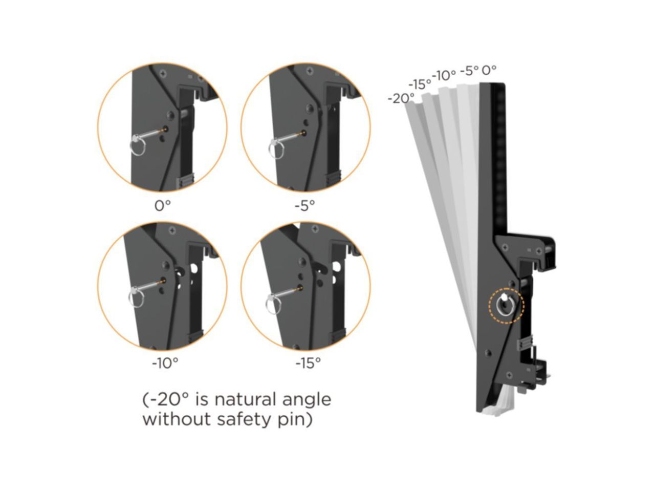 EQuip 45"-50" Triple Screen Ceiling Mount Black