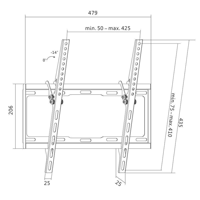 Logilink BP0012 32"-55" TV Wall Mount Tilt Black