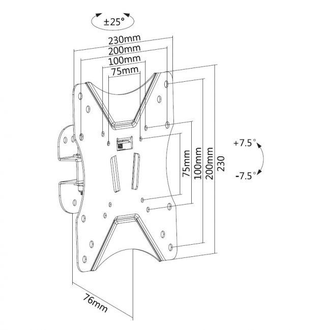 EQuip 23"-43" Pivoting TV Wall Mount Bracket Black